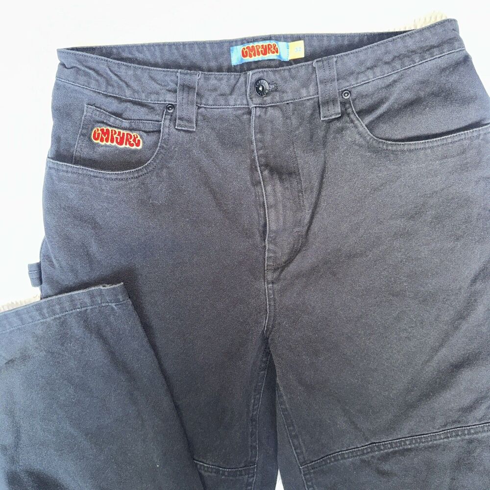 Empyre Relaxed baggy jean black cargo denim Mens size 32 Y2K